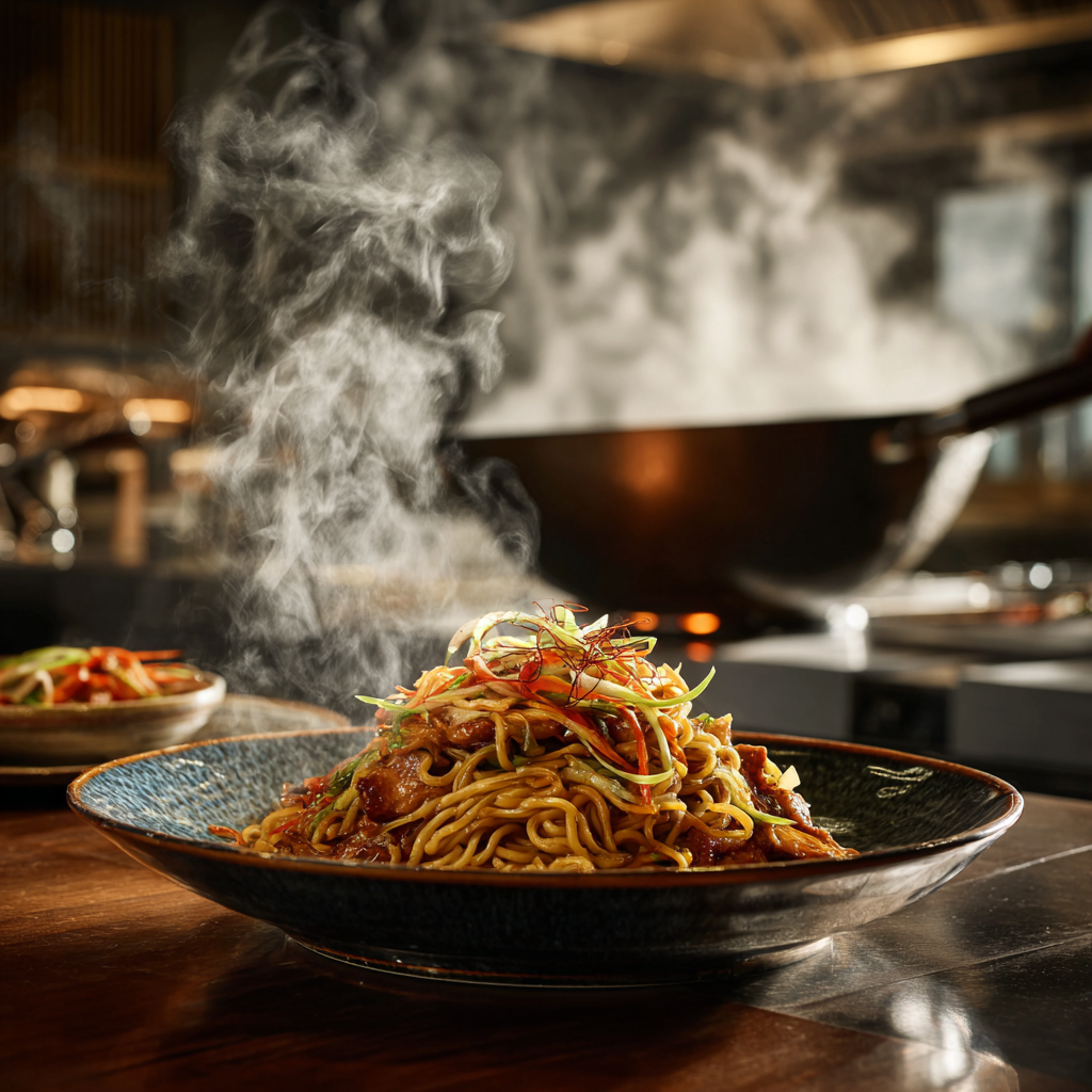Steaming noodles