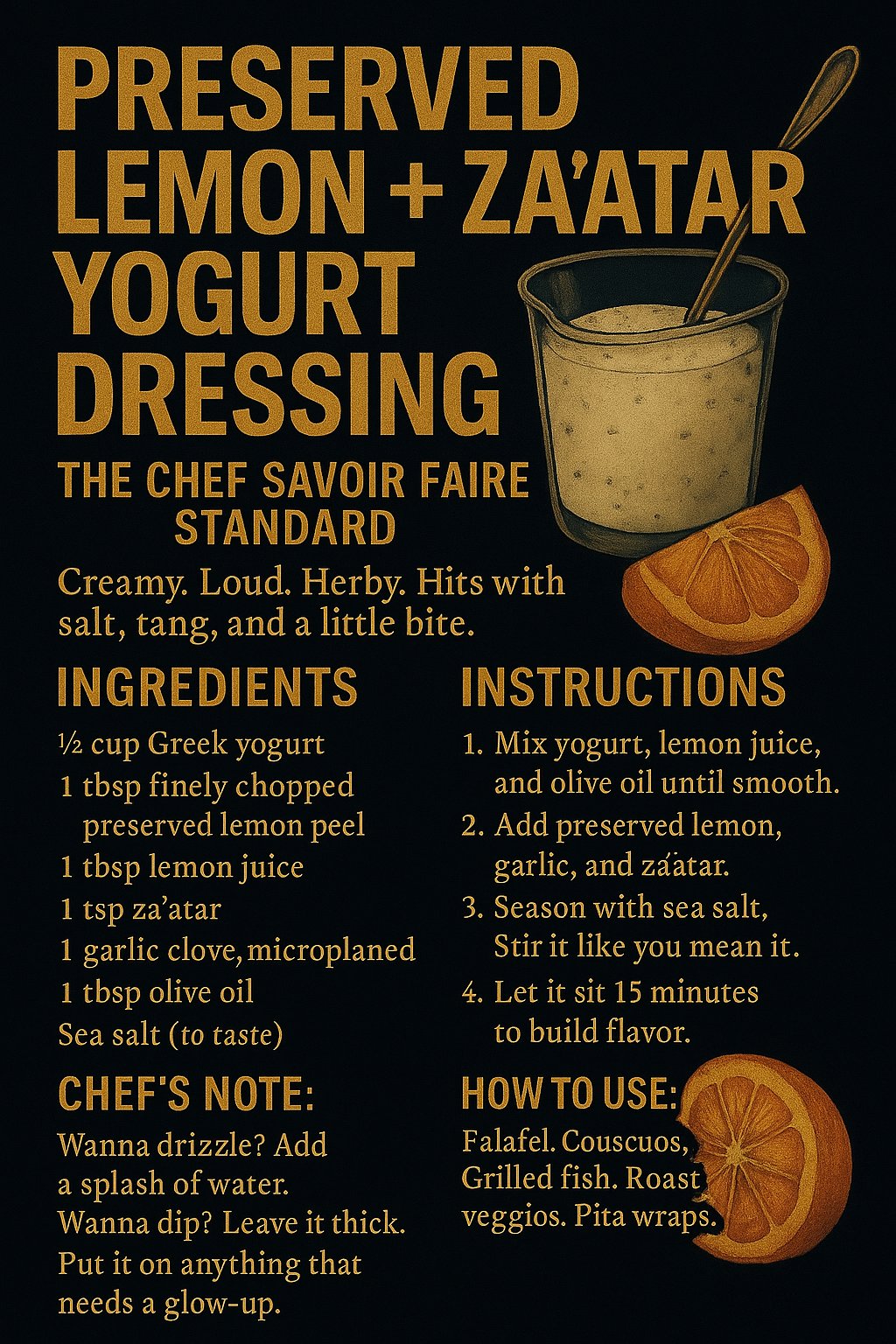 Preserved Lemon Za'atar Yogurt Dressing