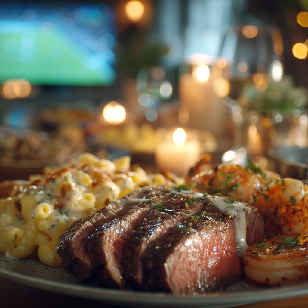 Steak and mac